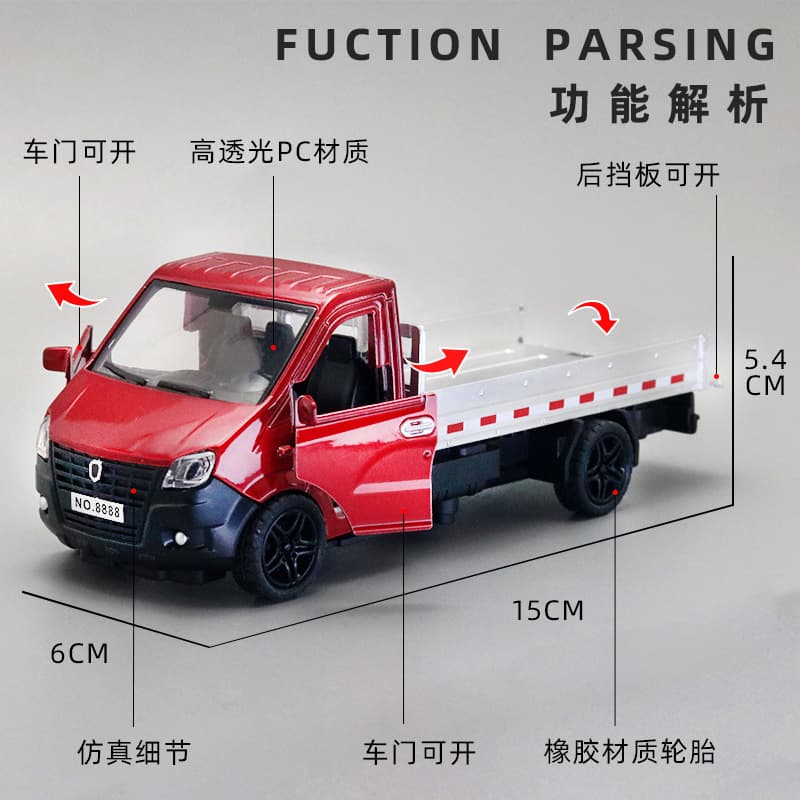 Warrior, metal dump truck, toy car for boys, transport, scale 1:34 4