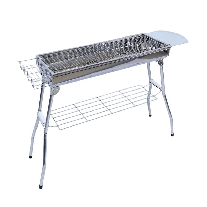 Cross-border wholesale outdoor complete set of barbecue grills camping outdoor charcoal skewers stainless steel stove household folding barbecue grill 5