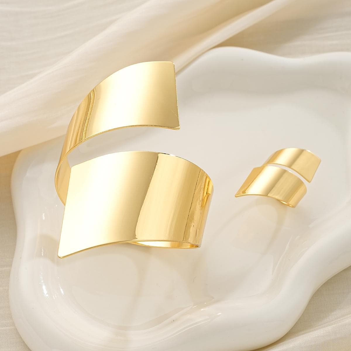 (Cross-border trading), geometric glossy bracelet, set, 2 pieces 4