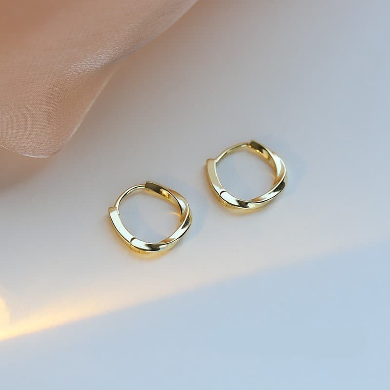 Copper fashionable geometric earrings, simple and elegant design, high-quality style, french style 3