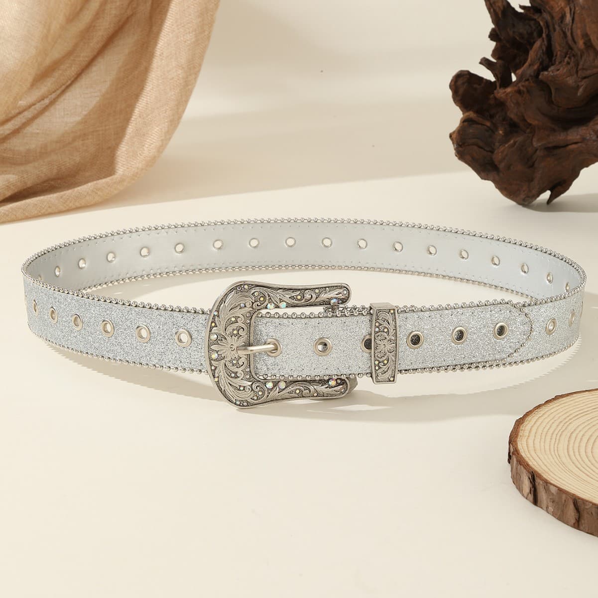 Fashionable belt, jeans, women's style, diamond encrusted 2