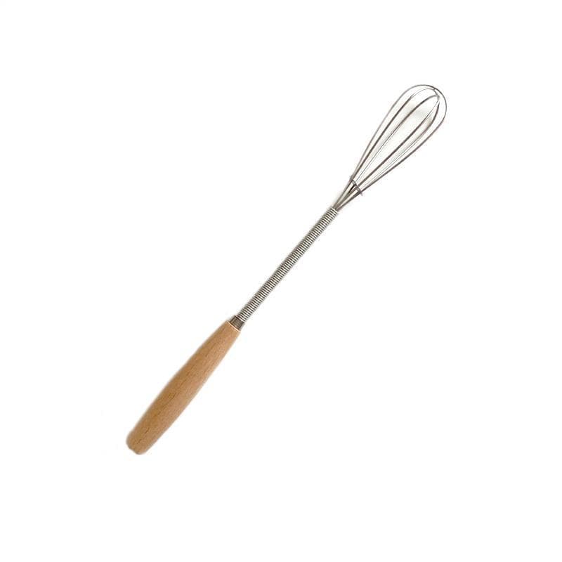 Stainless steel egg beater wooden handle manual mixing stick handheld egg mixer egg pumping household baking tools 5