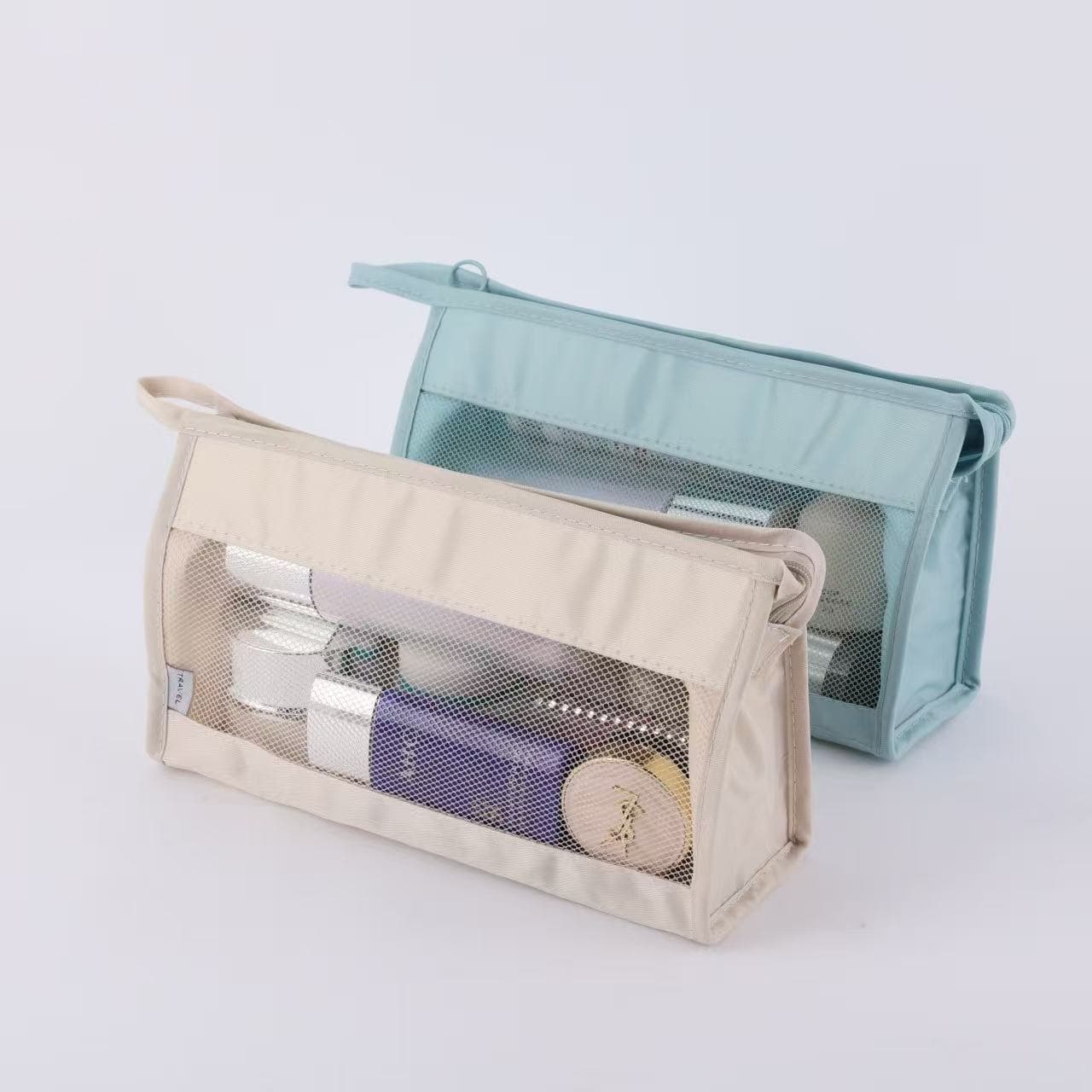 Handheld storage system, triangular makeup brushes bag to go out for traveling, Korean style