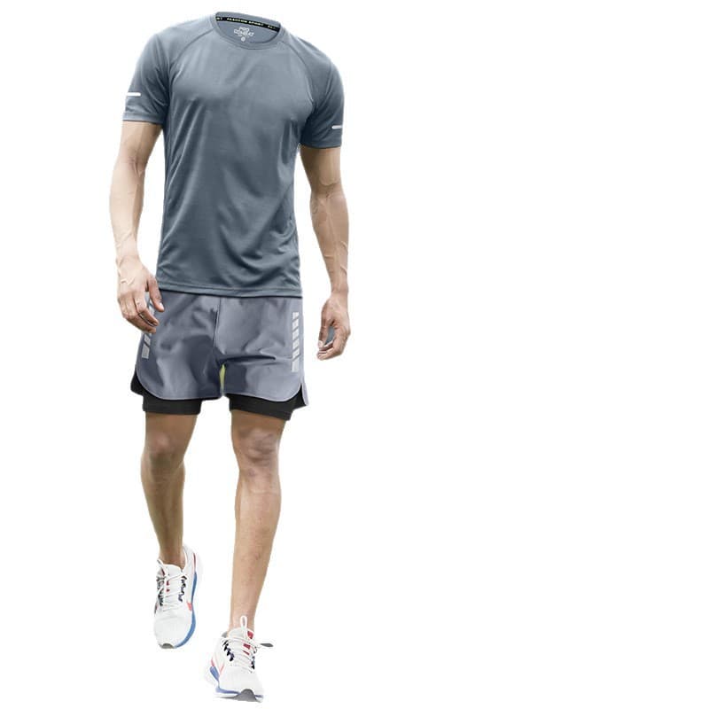 Sports suit, silk thin quick dry T-shirt, body-friendly equipment for training for gym, with short sleeve, for running, new collection 5