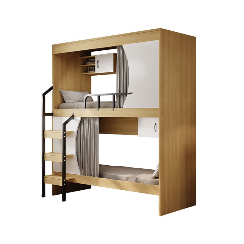 Space capsule bunk bed youth hostel bed and breakfast thickened double apartment bed home small apartment steel wood high and low bed 5