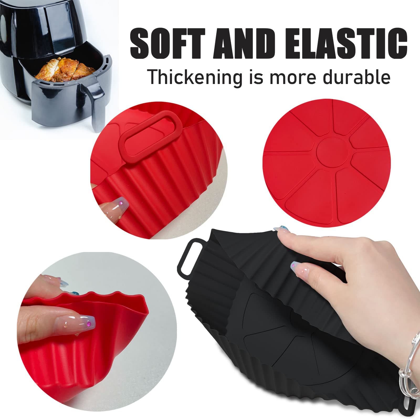 Amazon explosion air fried cooker cushion silicone baking baking sheet lining can folded air fried pot silicone baking sheet 3