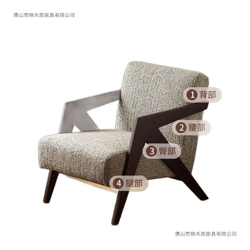 Richard single sofa chair French medieval living room balcony leisure chair solid wood designer lazy sofa chair 5