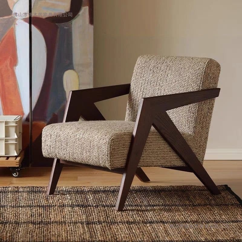 Richard single sofa chair French medieval living room balcony leisure chair solid wood designer lazy sofa chair 1