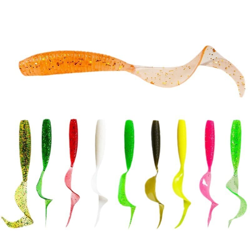 Factory wholesale iconic bait spiral rolling tail tail 5/6/7 cm fake bait bait bait bait Luya soft bait 1