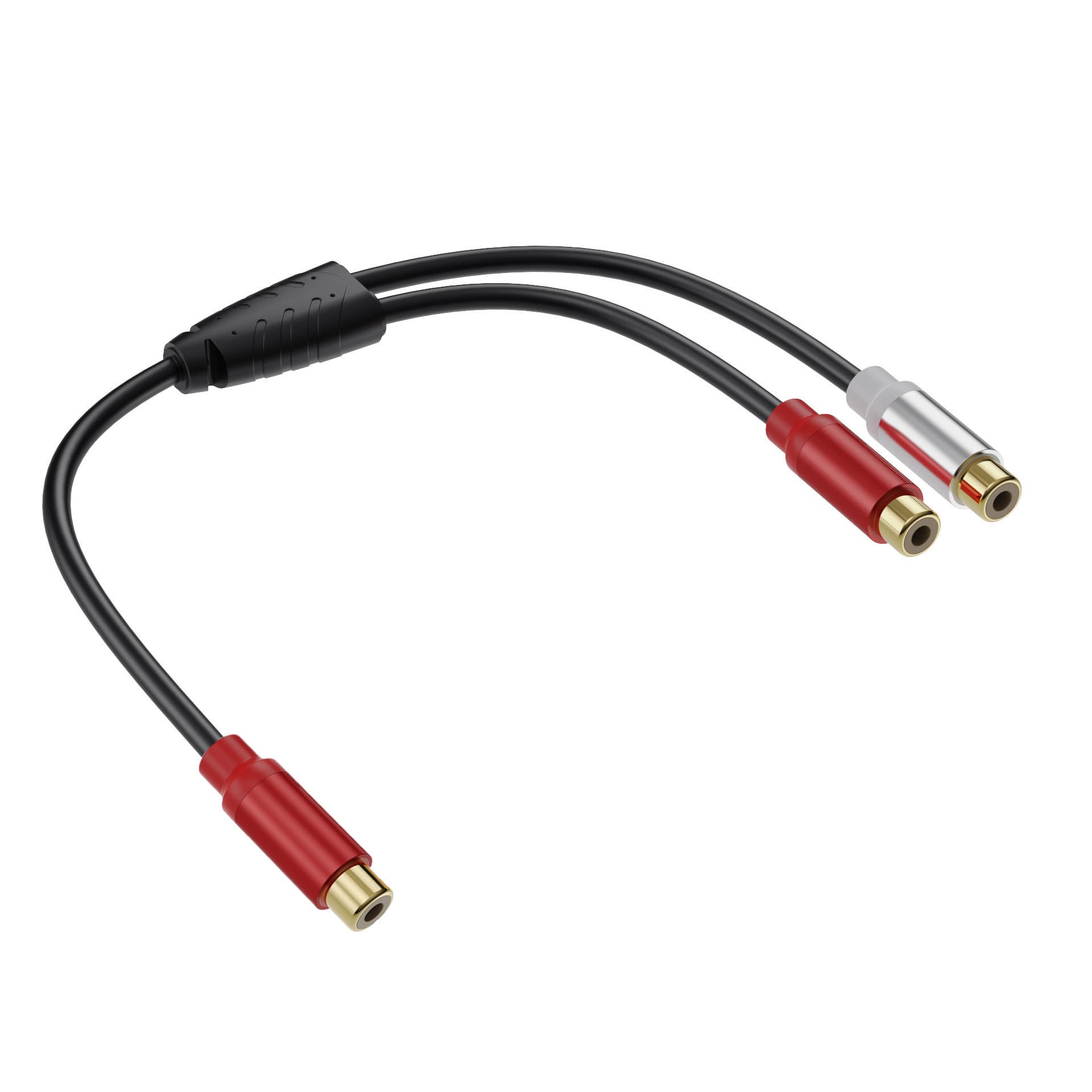 Super soft metal shell Gold copper core RCA one point two lotus one lotus, one drag, two audio cable automobile power amplifier home theater 2