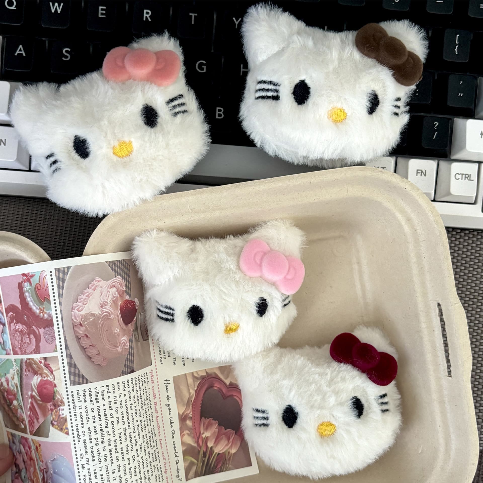 Plush cartoon bag accessory, hair accessory, doll, DIY 1