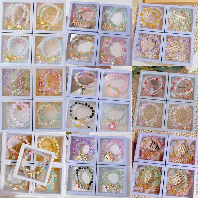 [100 boxes of wholesale] Night Market Temple Convention and Exhibition Club bracelet glazed glass hand decoration new Chinese explosion 3