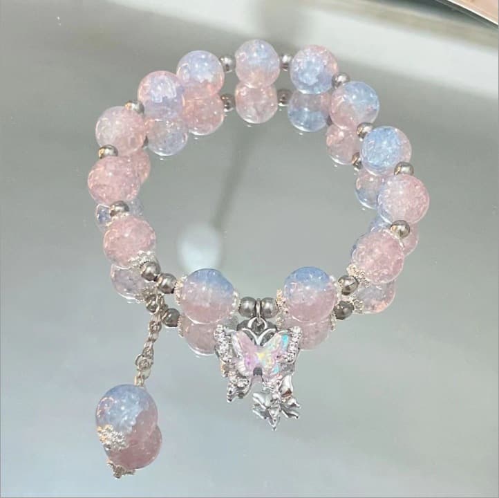 [100 boxes of wholesale] Night Market Temple Convention and Exhibition Club bracelet glazed glass hand decoration new Chinese explosion 4