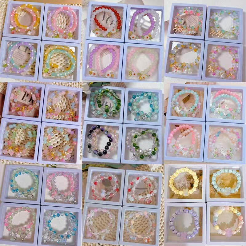 [100 boxes of wholesale] Night Market Temple Convention and Exhibition Club bracelet glazed glass hand decoration new Chinese explosion 1