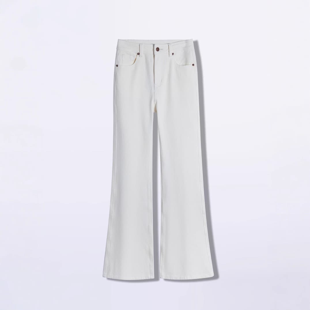 White Tabi, trousers, colored jeans, high-quality style, high waist, loose straight fit 5