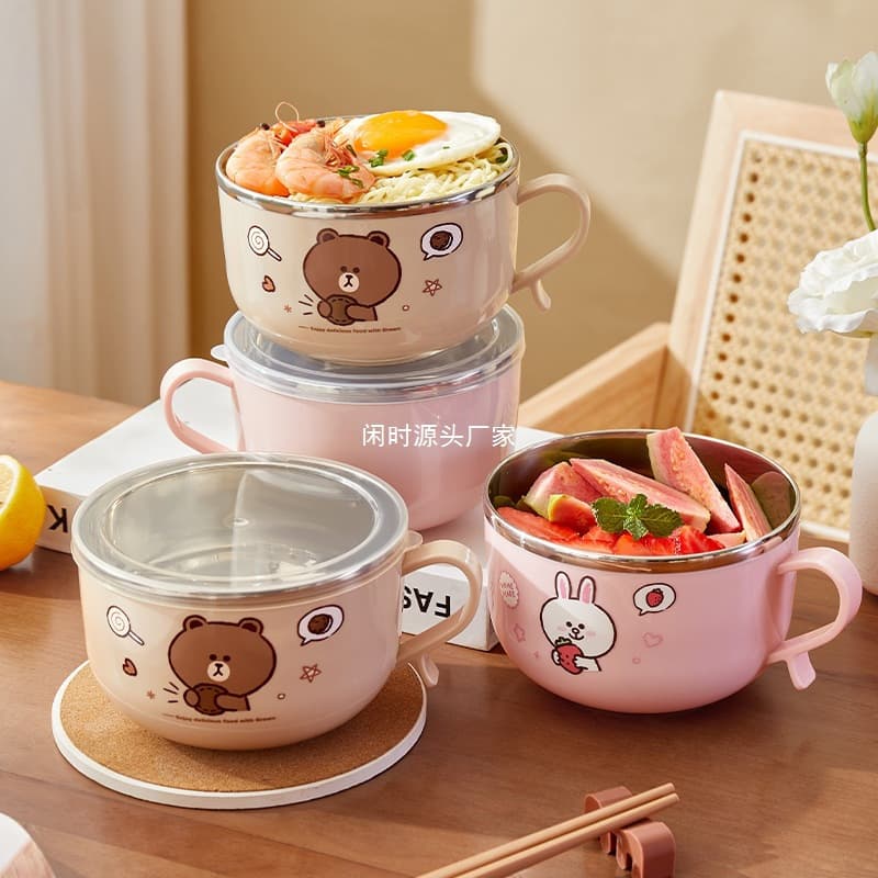 LINE FRIENDS Stainless Steel Ramen Bowl with Lid 2