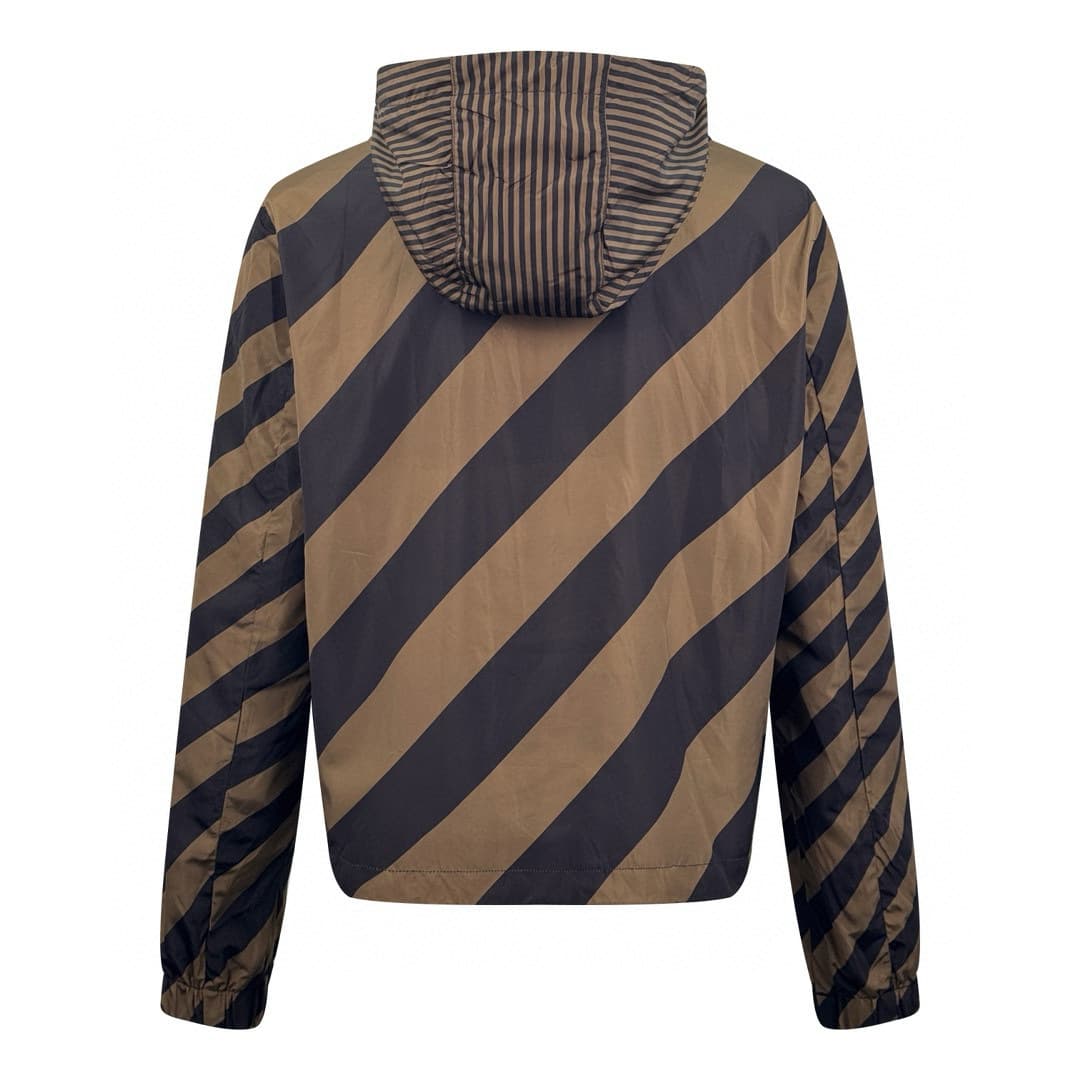 Foreign trade supply wholesale dense woven nylon fabric double F printed double-sided wear men's hooded jacket men jacket 4
