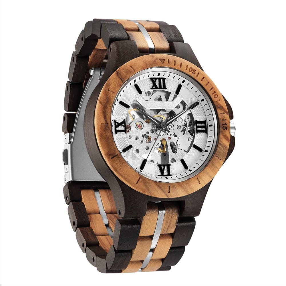 Kun Emperor Mechanical Wooden Men's Watch - Model 1030, Handmade Automatic 1