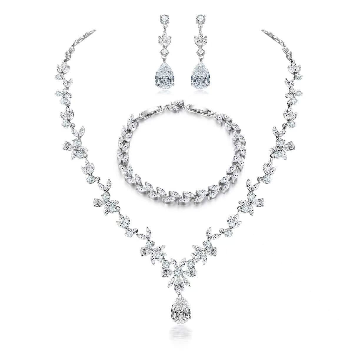 (Wholesale), necklace and earrings for bride, jewelry, golden accessory, Amazon, (Physicals), light luxury style 5