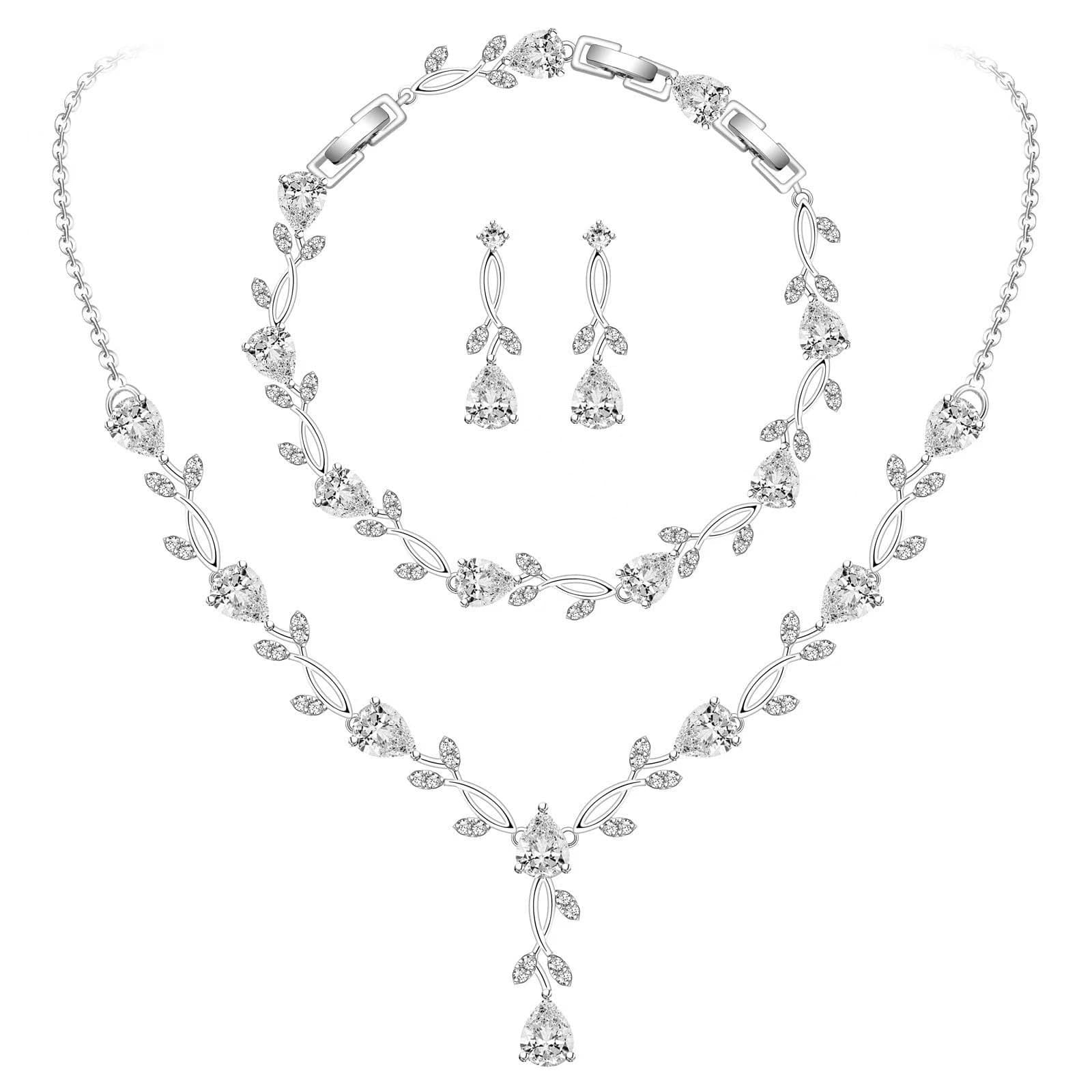 (Wholesale), necklace and earrings for bride, jewelry, golden accessory, Amazon, (Physicals), light luxury style 1