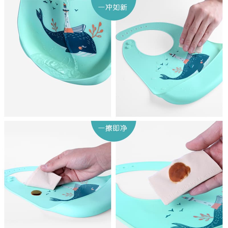 (Wholesale), children's silicone three dimensional waterproof eating bib, with pocket 2