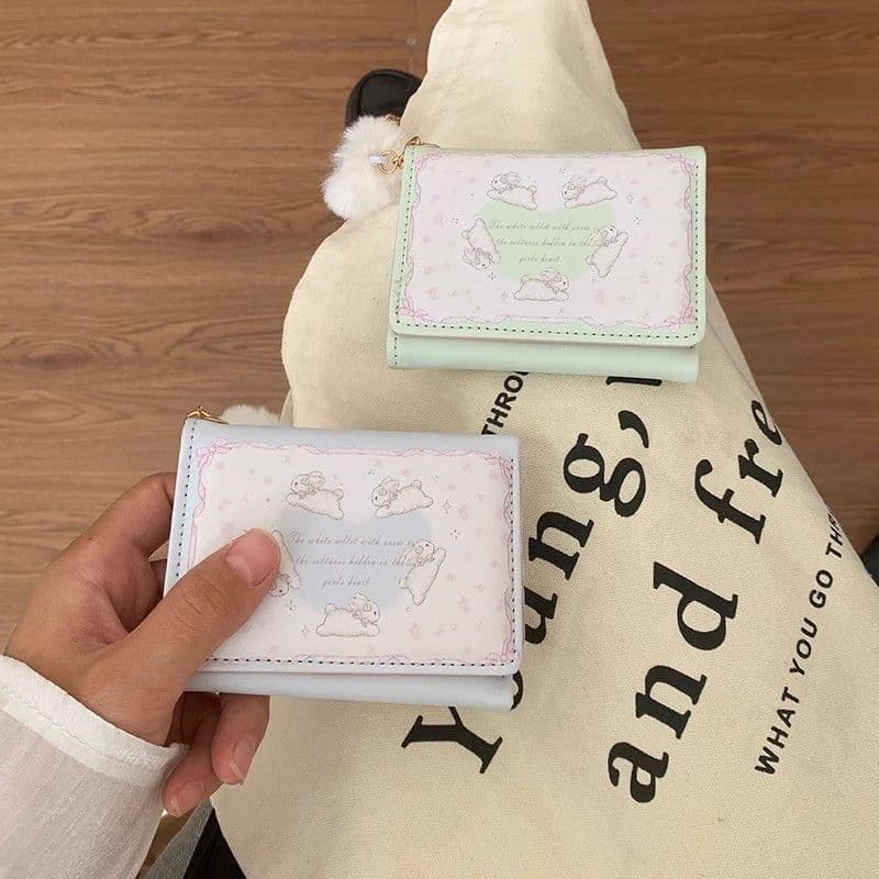 Wallet, short cartoon capacious thin shoulder bag, Korean style, internet celebrity 4