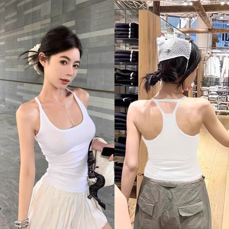 Sexy tank top, design top with cups, American style, trend of season, beautiful back 3