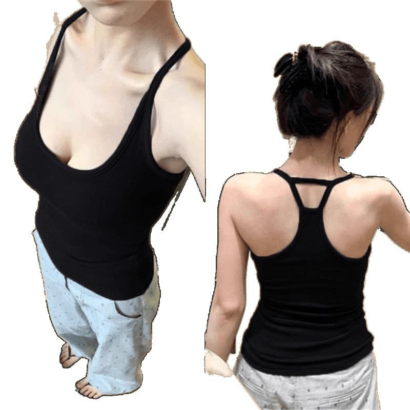 Sexy tank top, design top with cups, American style, trend of season, beautiful back 5