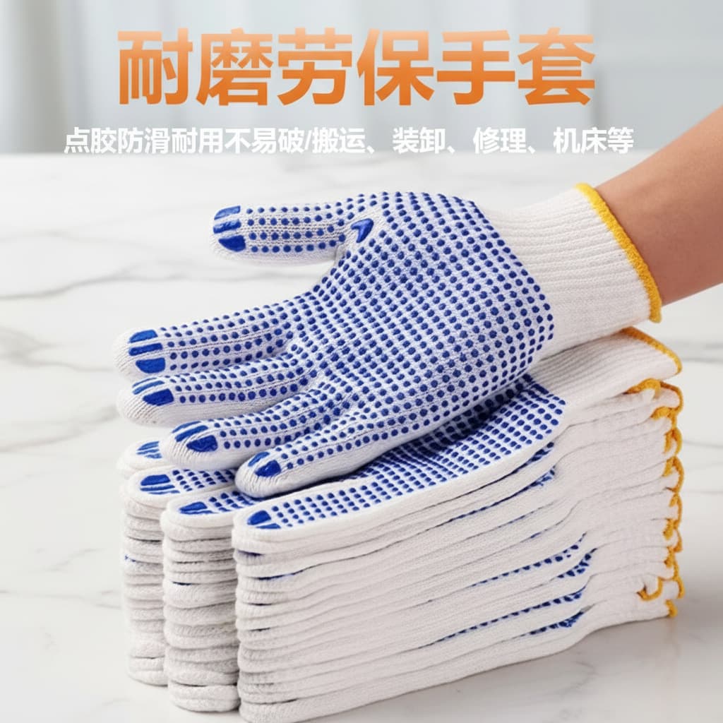 Cotton nylon wear-resistant gloves for men and women 4