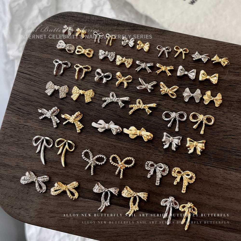 (Wholesale), metal retro nail decoration with bow, bow tie, internet celebrity, new collection 2