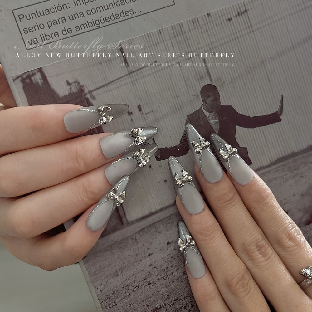 (Wholesale), metal retro nail decoration with bow, bow tie, internet celebrity, new collection 3