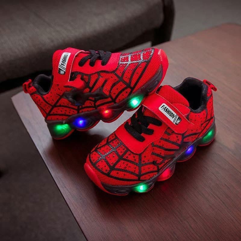 Fashionable soft-soled sneakers for children and adults aged 3-12 years old, baby boys' flashing shoes, LE D light-up sneakers, mesh 3