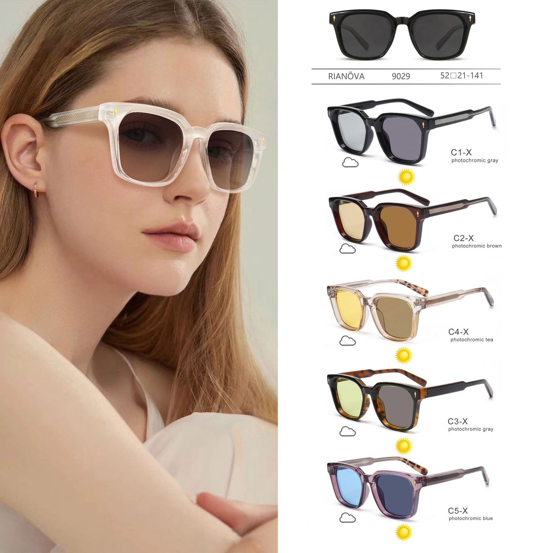 Fashionable square sunglasses, European style 1