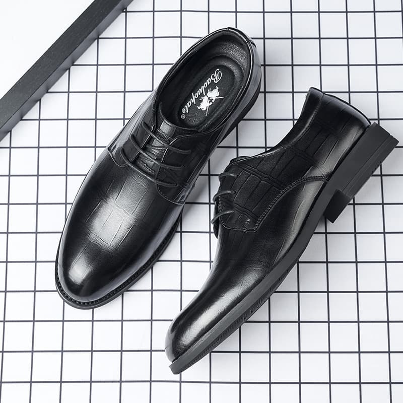 Modern business gentleman round-toe derby shoes for men's formal leather shoes for any occasion 4