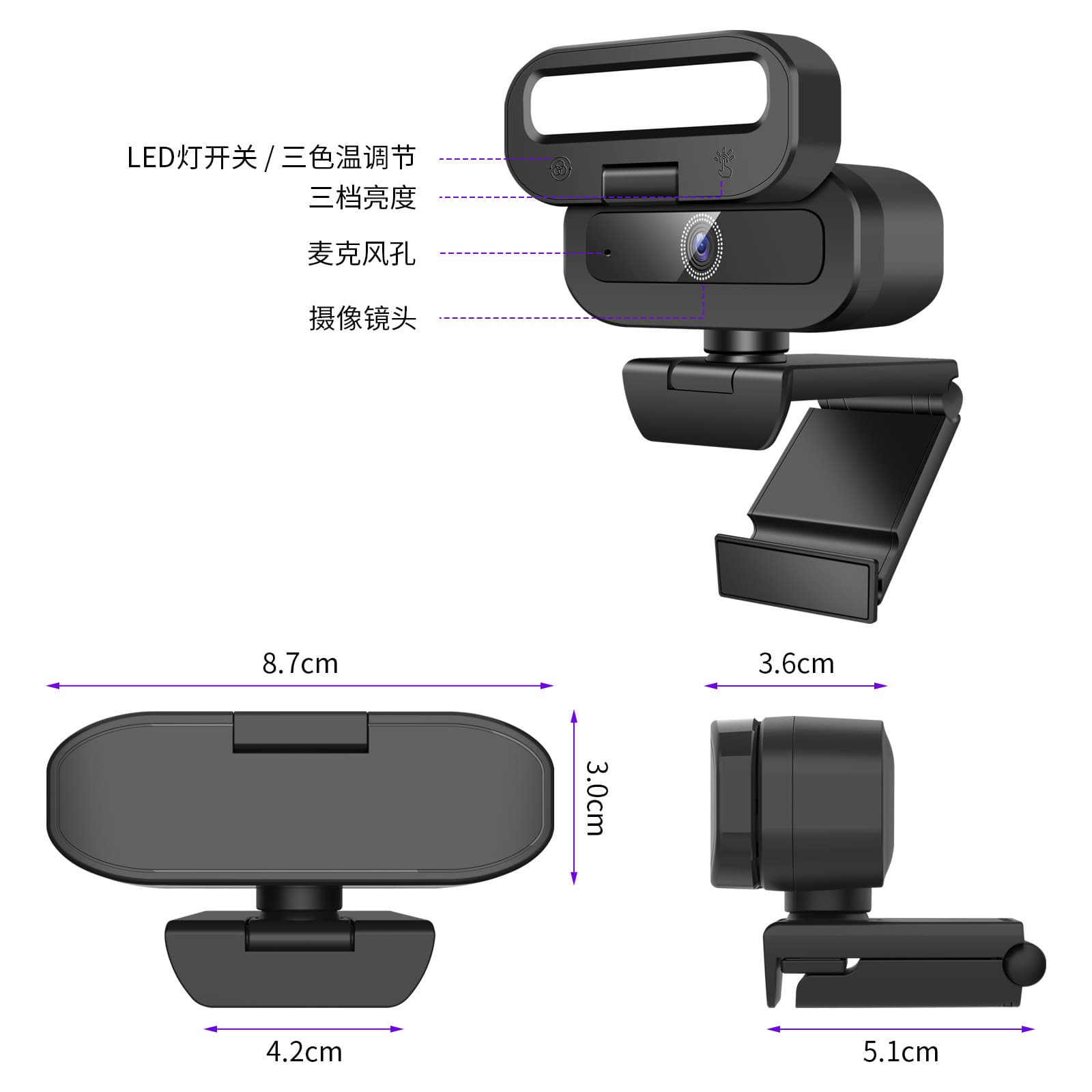 (Cross-border trading), laptop, CCTV camera, fill light 2