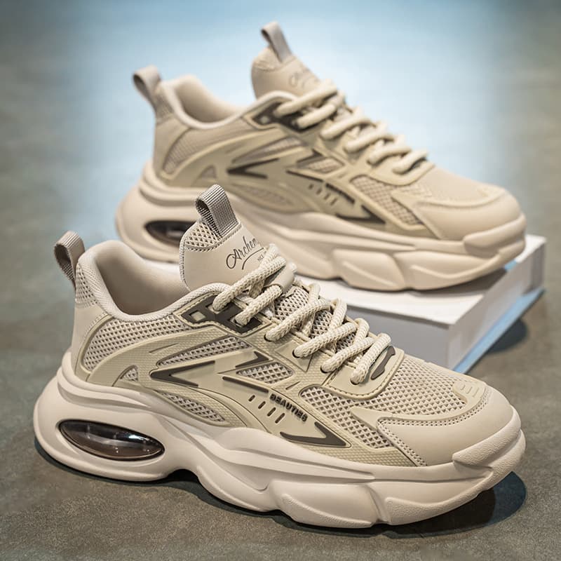 Men's Shoes 2025 Summer New Breathable Shoes Men's Trendy Versatile Thick-Soled Sports Shoes Casual Running Dad Trendy Shoes 2