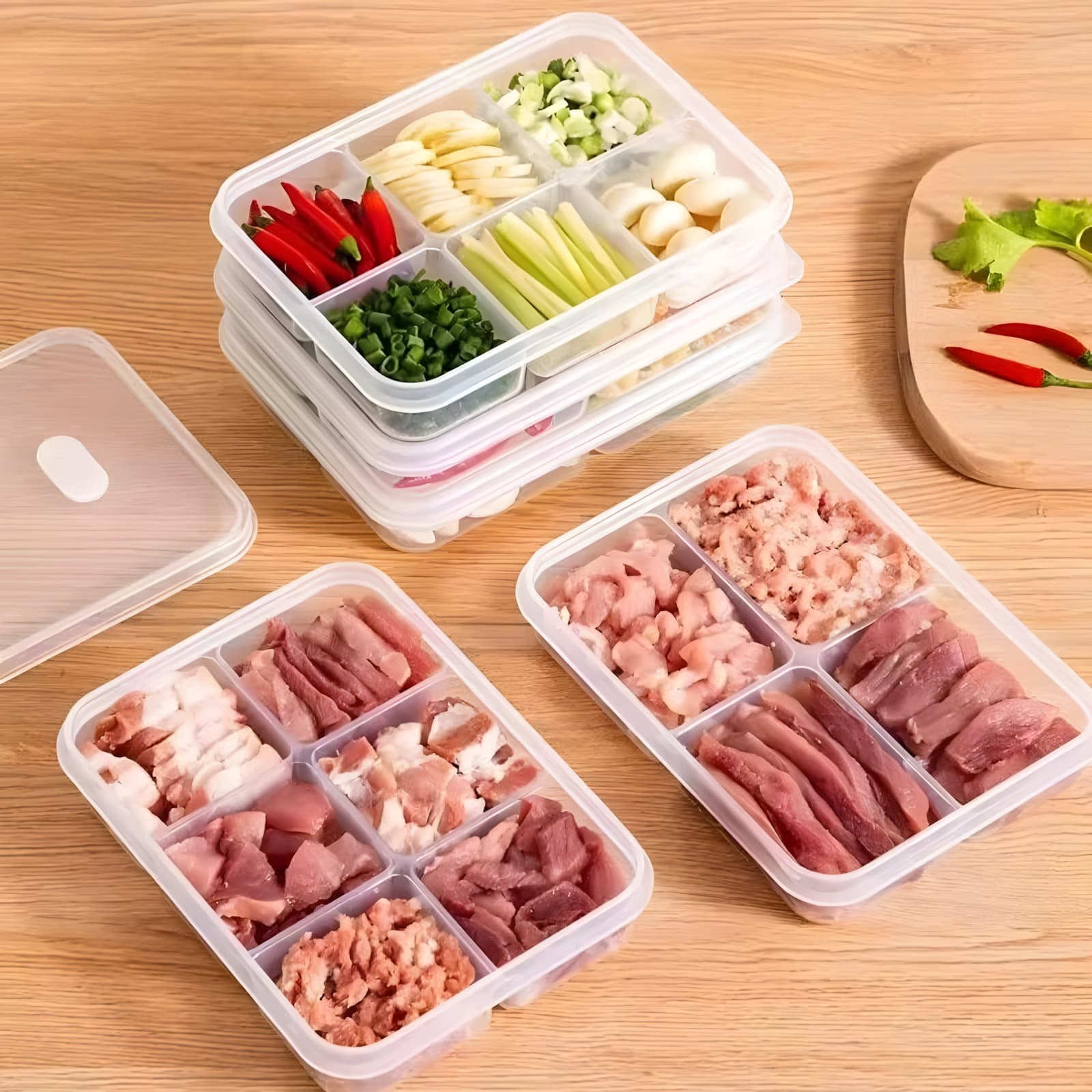 Household refrigerator crisper kitchen food frozen storage box with air holes fruit and vegetable frozen meat food packaging box 3