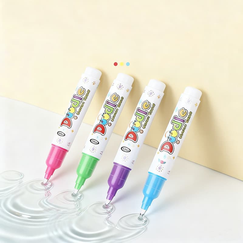 Brush, watercolour, children's crayons 1