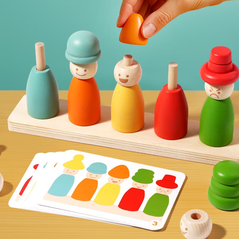 Minifigures Montessori, doll, Jenga, smart toy, early education, color, classification, fine motor skills 2