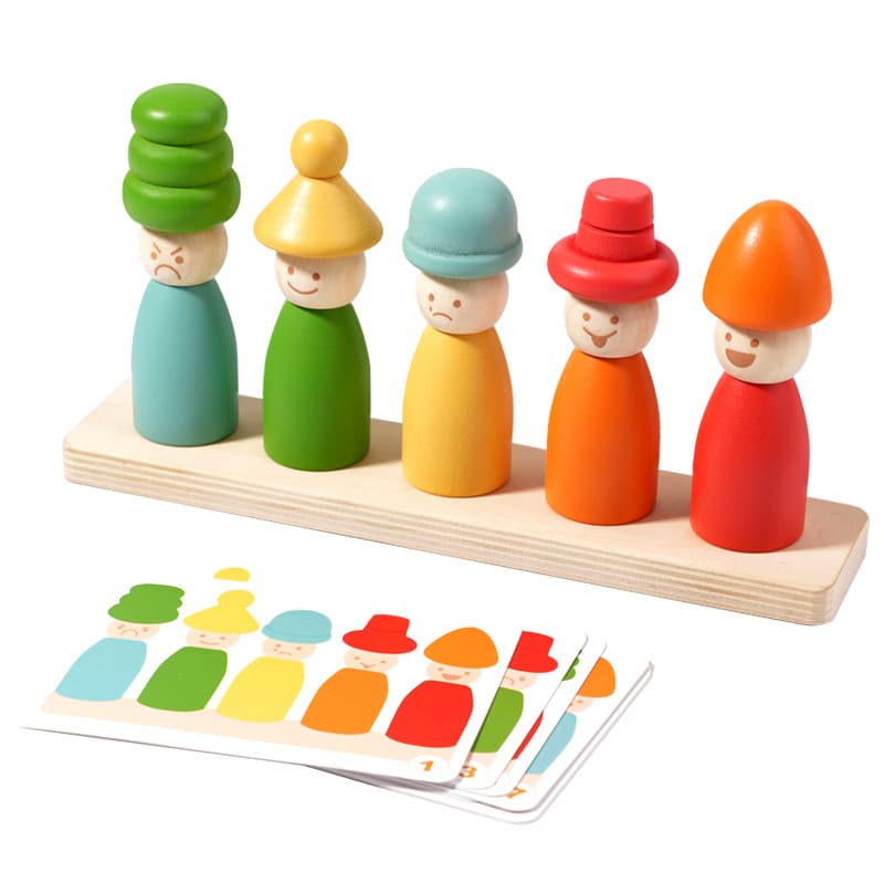 Minifigures Montessori, doll, Jenga, smart toy, early education, color, classification, fine motor skills 5