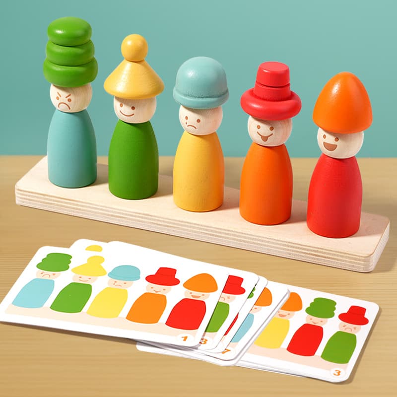 Minifigures Montessori, doll, Jenga, smart toy, early education, color, classification, fine motor skills 1