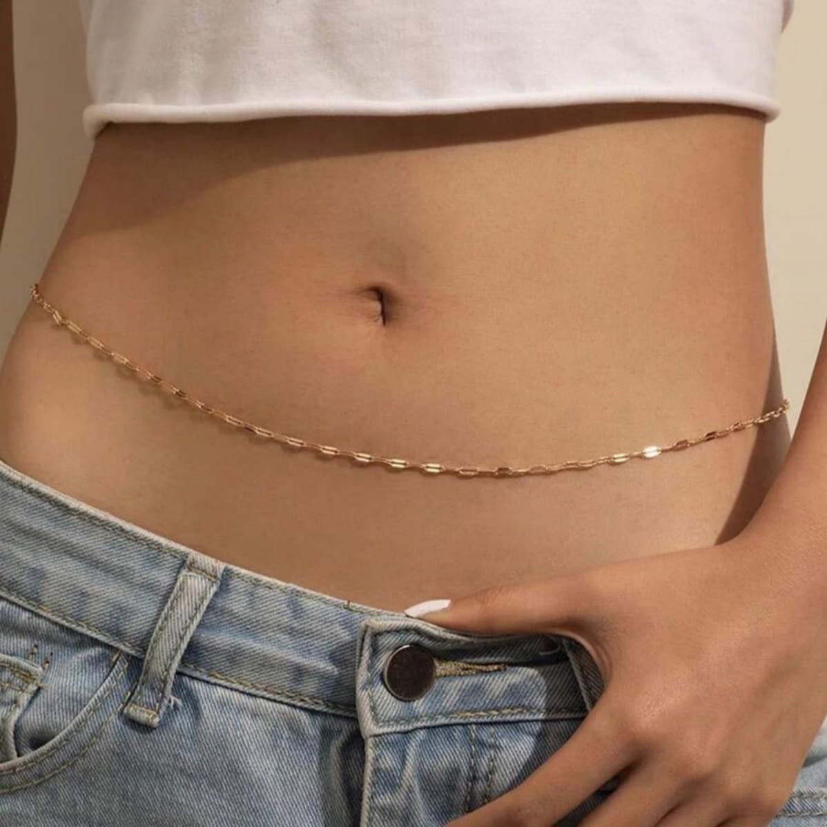 (Cross-border trading), sexy beach golden geometric chain, European style, simple and elegant design