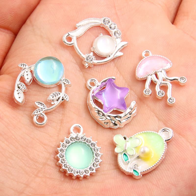 Jewelry with accessories, pendant, rabbit, DIY, flowered 3