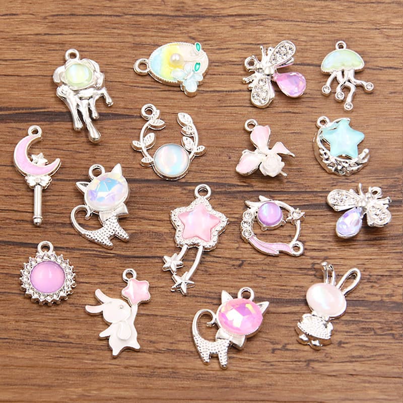 Jewelry with accessories, pendant, rabbit, DIY, flowered 1