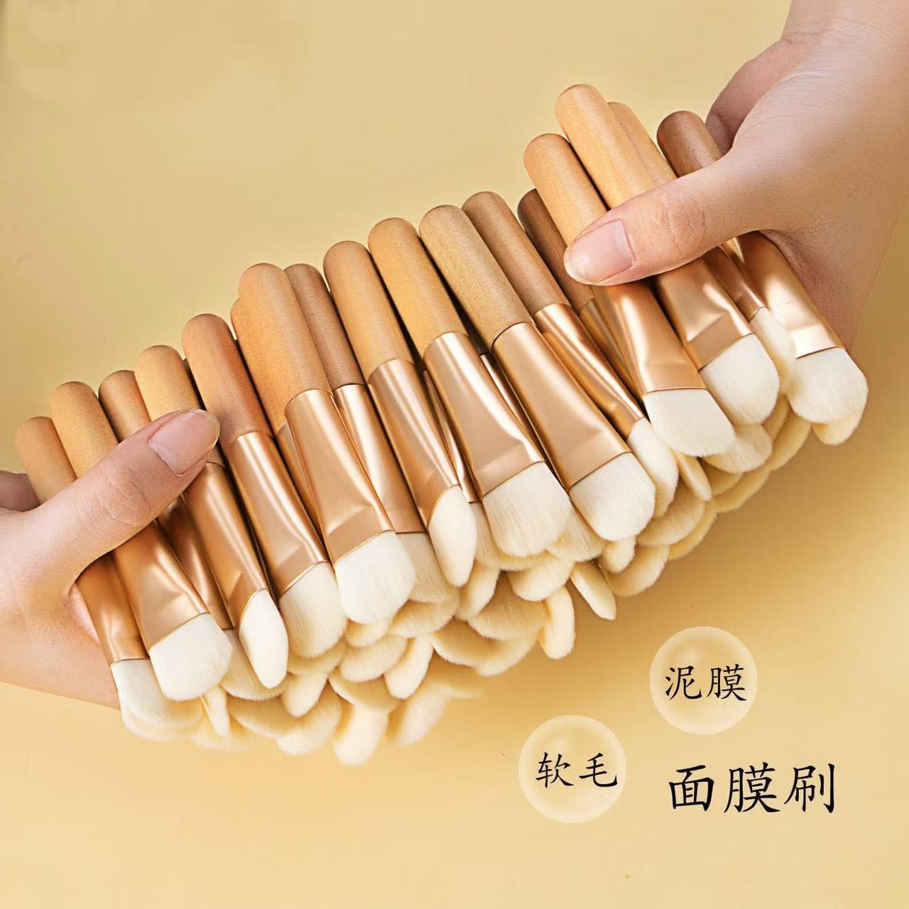 Handheld brush, cosmetic face mask soft-bristled