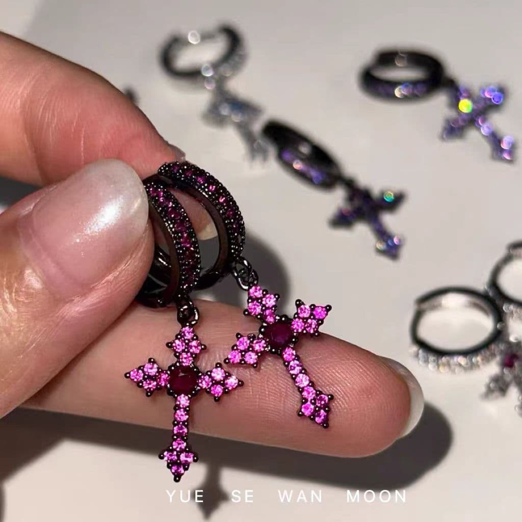 Small design fashionable universal earrings with zircon, Japanese and Korean 4