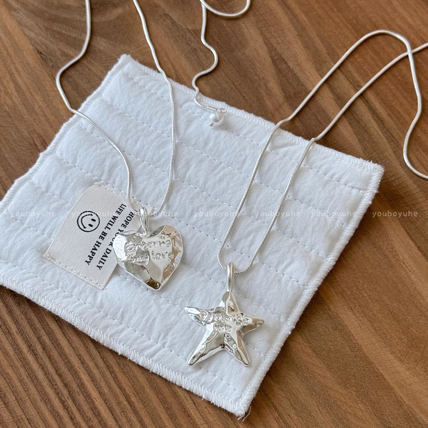 Necklace with letters, universal small chain for key bag , design accessory 2