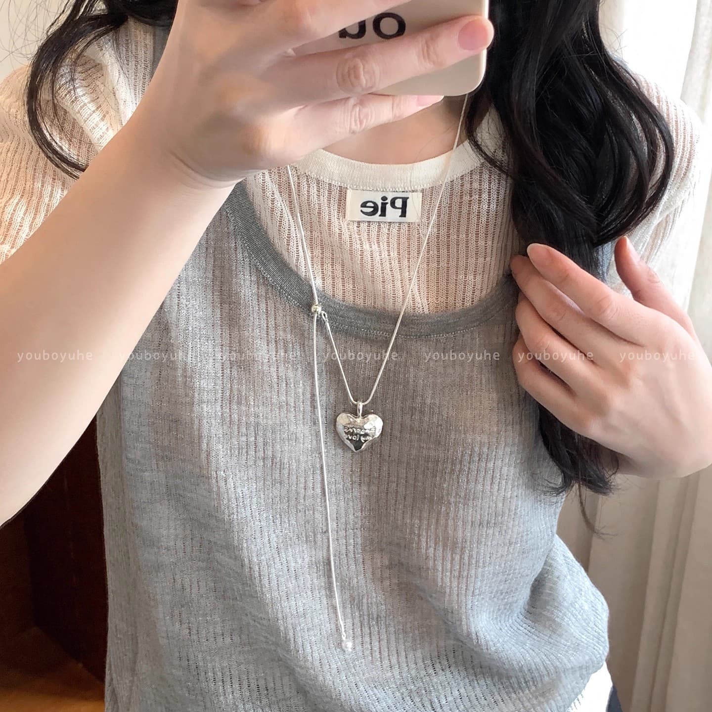 Necklace with letters, universal small chain for key bag , design accessory 4
