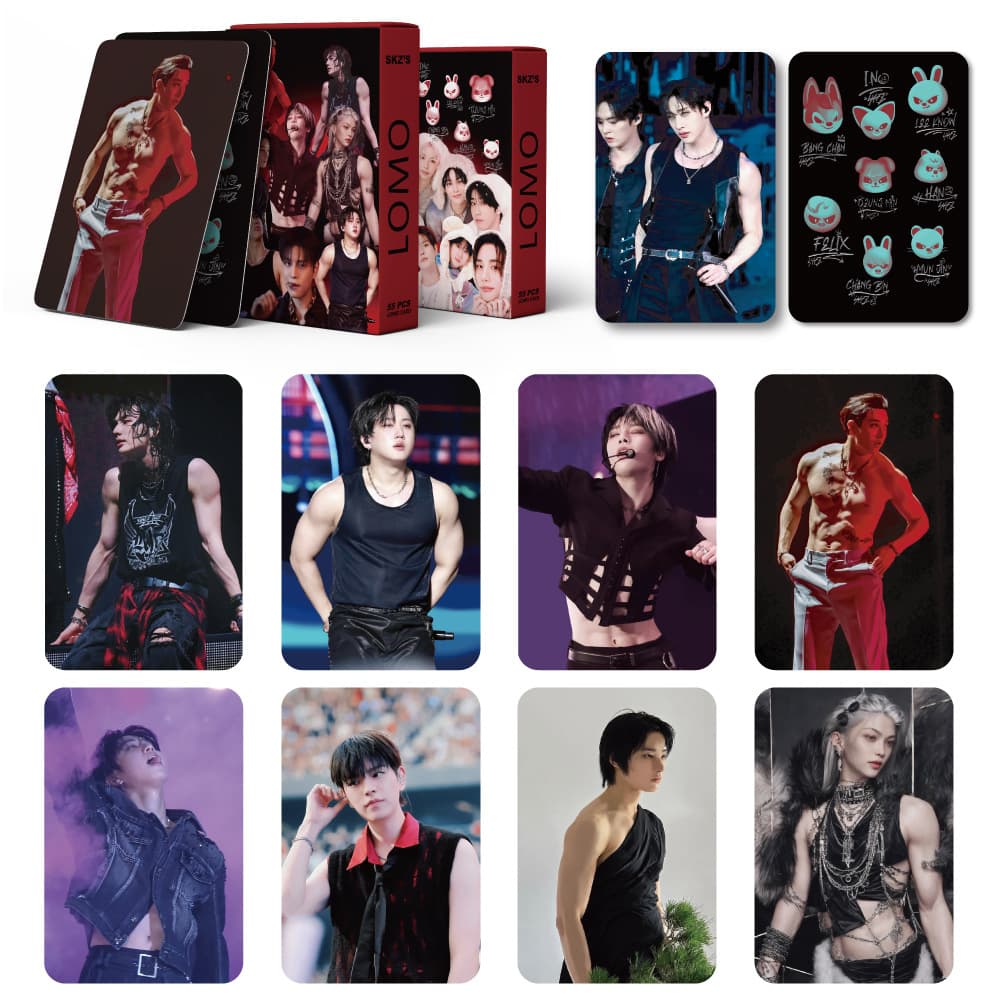 Straykids sexy muscle photo card homemade collection 55 boxed postcards lomo small cards skzoo 5