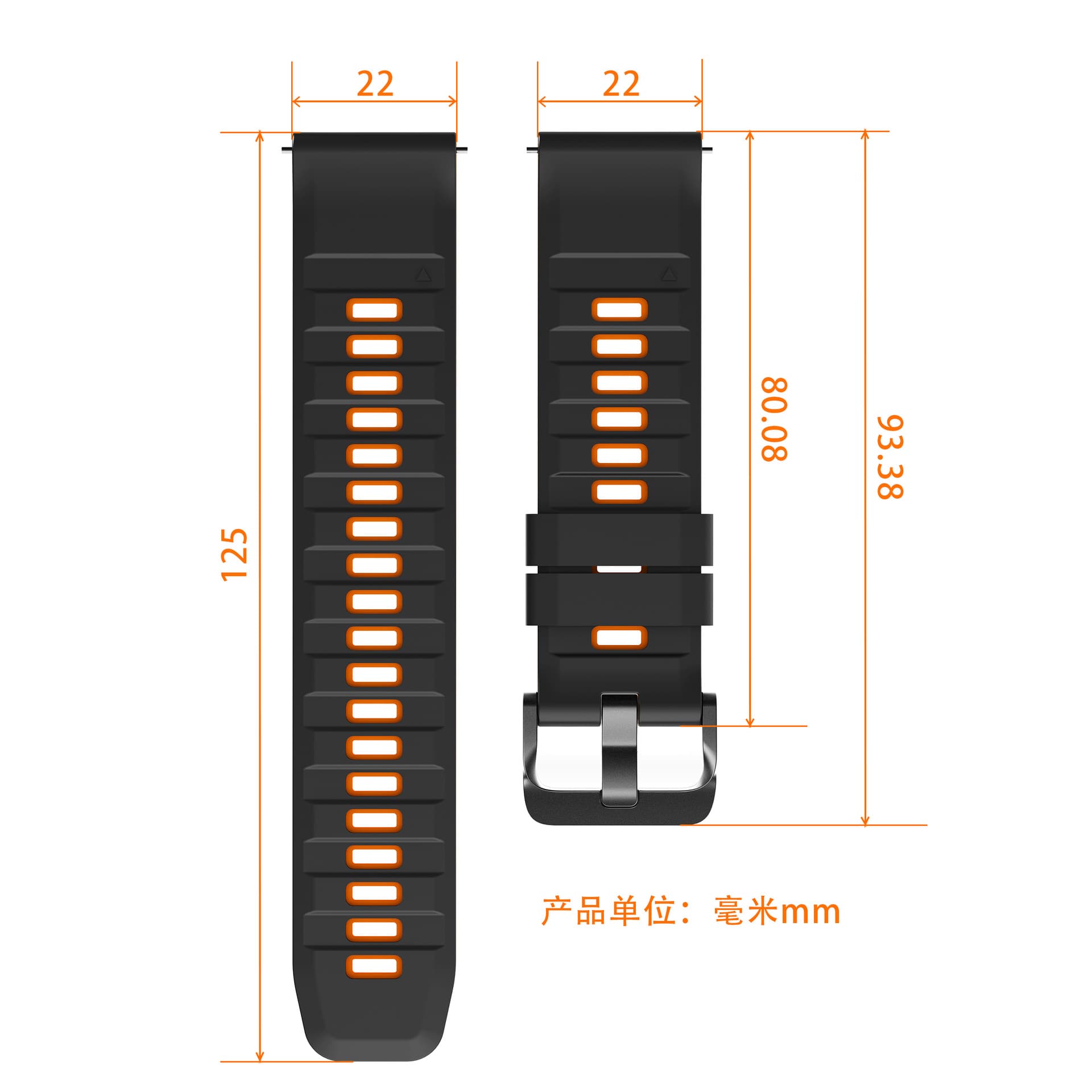 Suitable for Huawei Xiaomi amazfit Honor Samsung Garmin Suonto 20/22MM interface two-color silicone strap 4